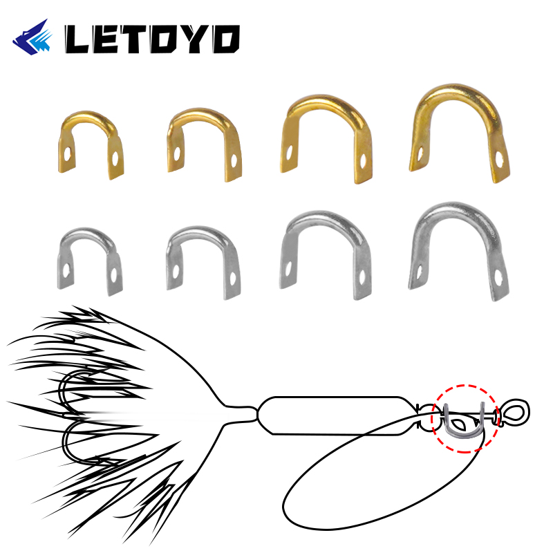 Fishing Lure Spinner - Letoyo 100ชิ้นสปินเนอร์เหล็กสแตนเลสสตีลรูปตัวยูสำหรับเหยื่อล่อปลาช้อนสปินเนอร์