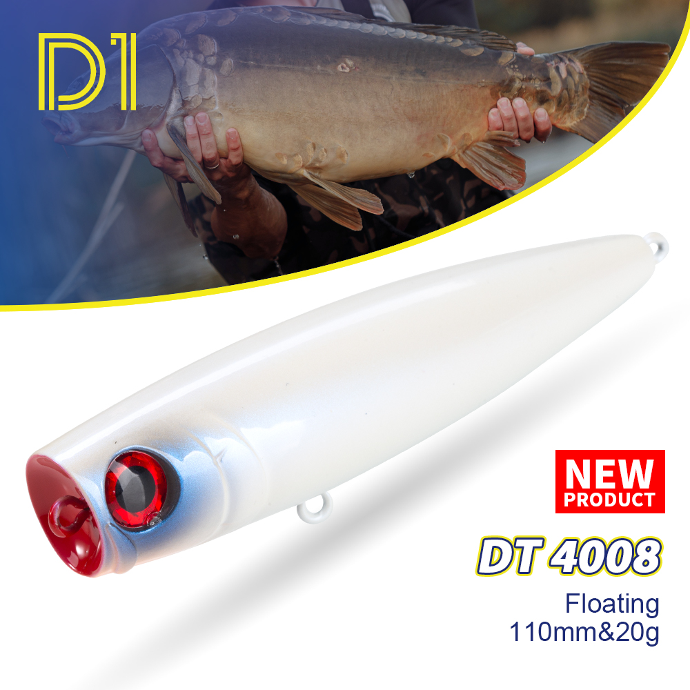 Fishing Lure Popper - เหยื่อตกปลาแบบ Popper สำหรับผิวน้ำ D1 ขนาด 110