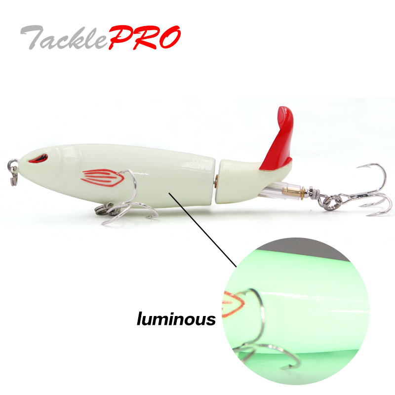 Fishing Lure Crankbait - TacklePRO PE20 Whopper Plopper เหยื่อตกปลาแบบลอยน้ำ หางหมุนได้