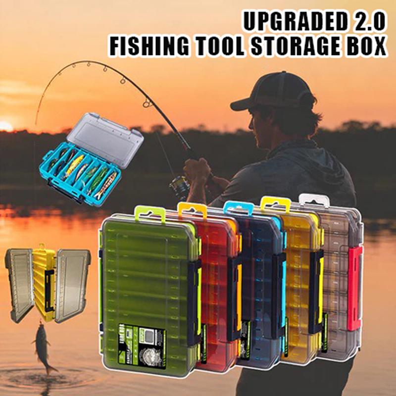 Fishing Lure Box - กล่องใส่อุปกรณ์ตกปลาแบบสองด้าน - ออกแบบเพื่อการตกปลาที่สะดวกสบายด้วยกล่องจัดเก็บอเนกประสงค์ที่ทนทาน สำหรับใส่เหยื่อปลอม ตะขอ และเหยื่อตกปลา