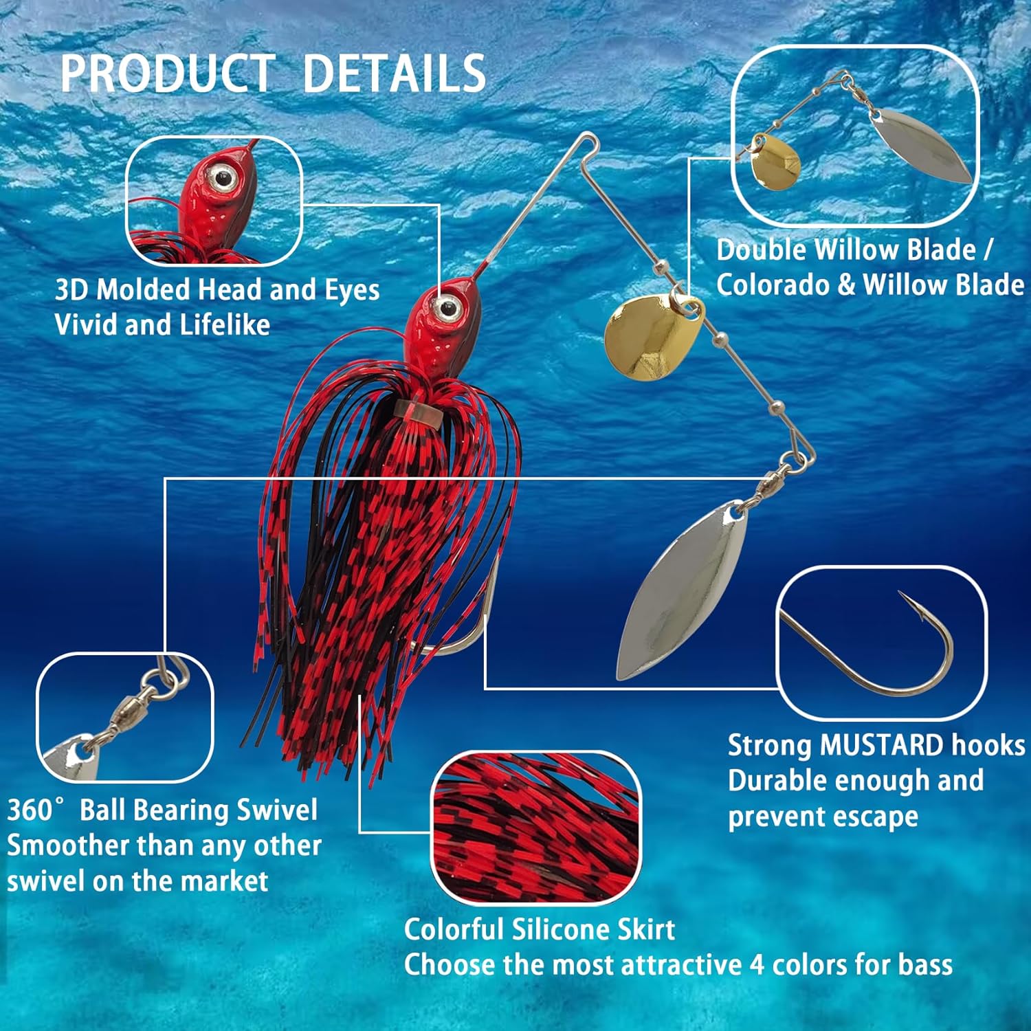Eupheng Spinner เหยื่อช้อนลวดเ - Fishing Lure Swimbait บทวิจารณ์และราคา