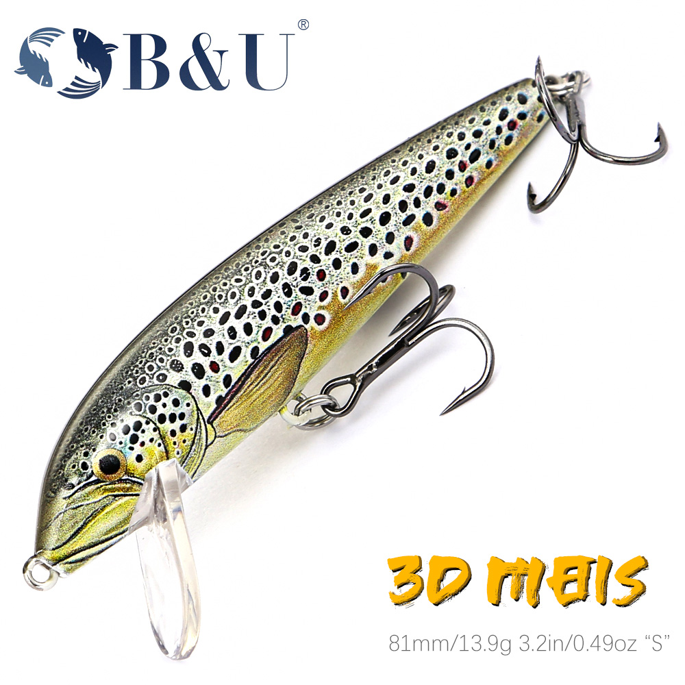 B & U 80mm Sinking Minnow Wobb - Fishing Lure Jerkbait บทวิจารณ์และราคา