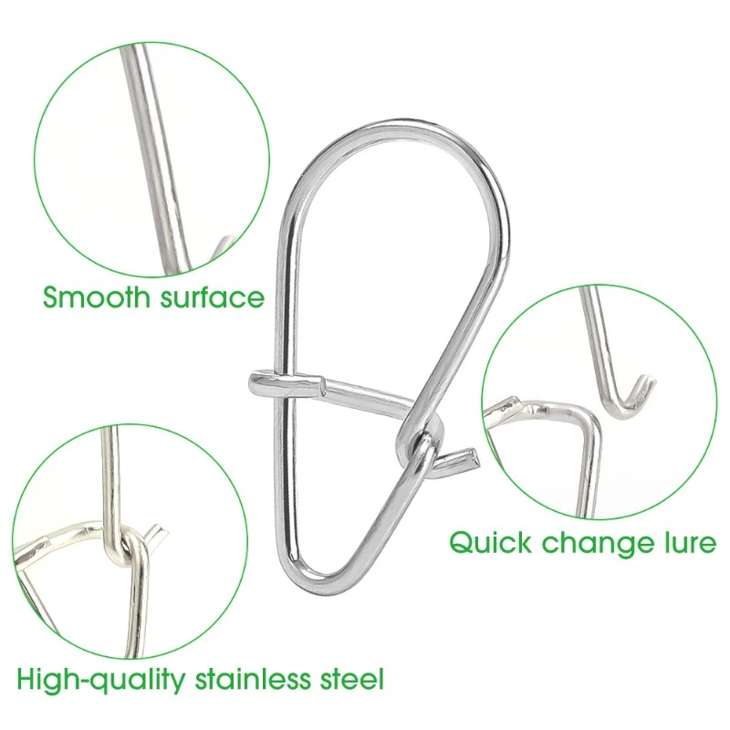 ตะขอเกี่ยวสายเบ็ดสแตนเลส 100 ช - Fishing Lure Accessories บทวิจารณ์และราคา