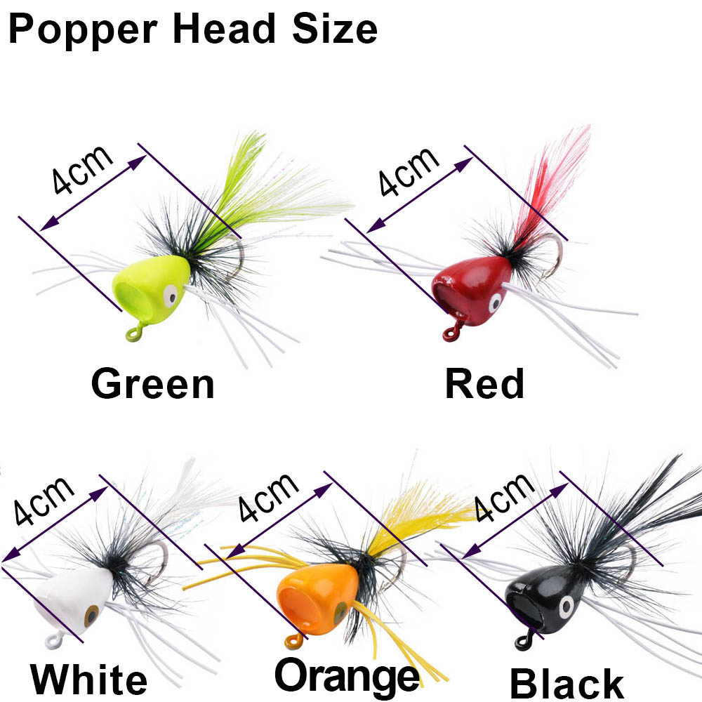 เหยื่อฟลายฟิชชิ่งโฟม5ชิ้นเหยื่ - Fishing Lure Popper บทวิจารณ์และราคา